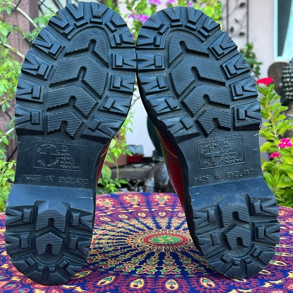 🏴󠁧󠁢󠁥󠁮󠁧󠁿 Vintage MIE Dr. Martens Red Tunnel Eye Platform Oxfords UK 4 - Picture 10 of 17